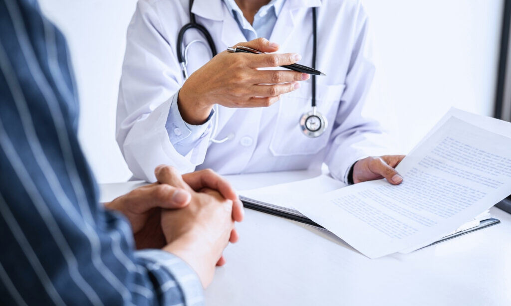 doctor and patient having a discussion